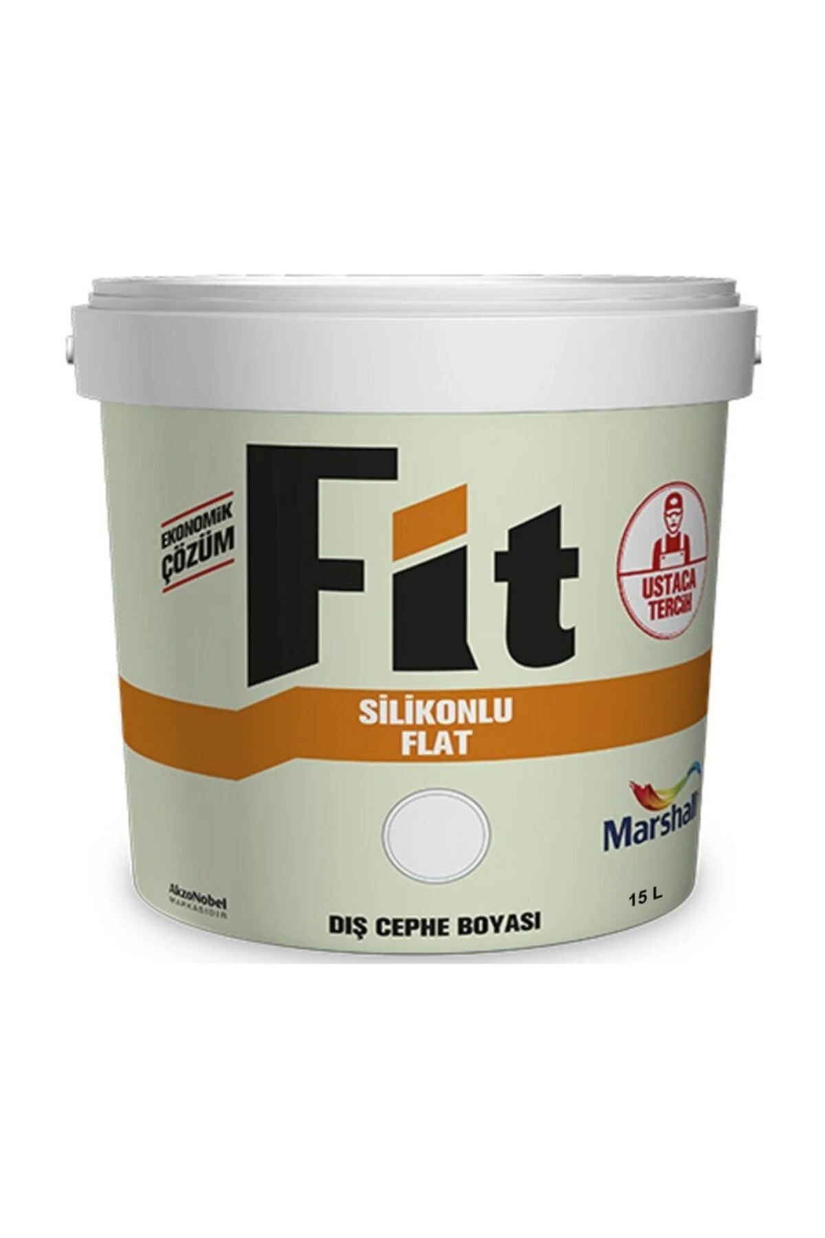 Fit Silikonlu Flat Dış Cephe Boyası 15LT=20KG BEYAZ-Kir tutmaz-Solmayan renkler-Kokusuz