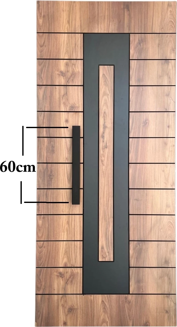 Çelik Kapı Çekme Kolu Tutma Kolu Dikdörtgen Model Renk Siyah 60CM