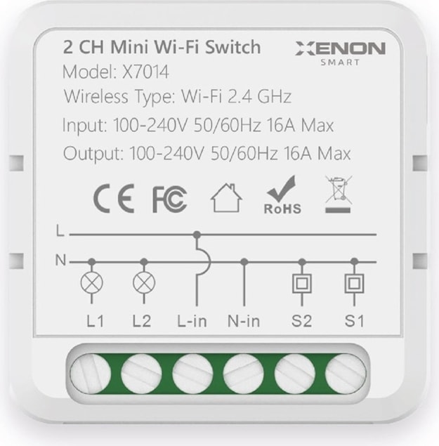 Uyumlu Wifi Iki Çıkışlı Akıllı Anahtar Ikili Switch