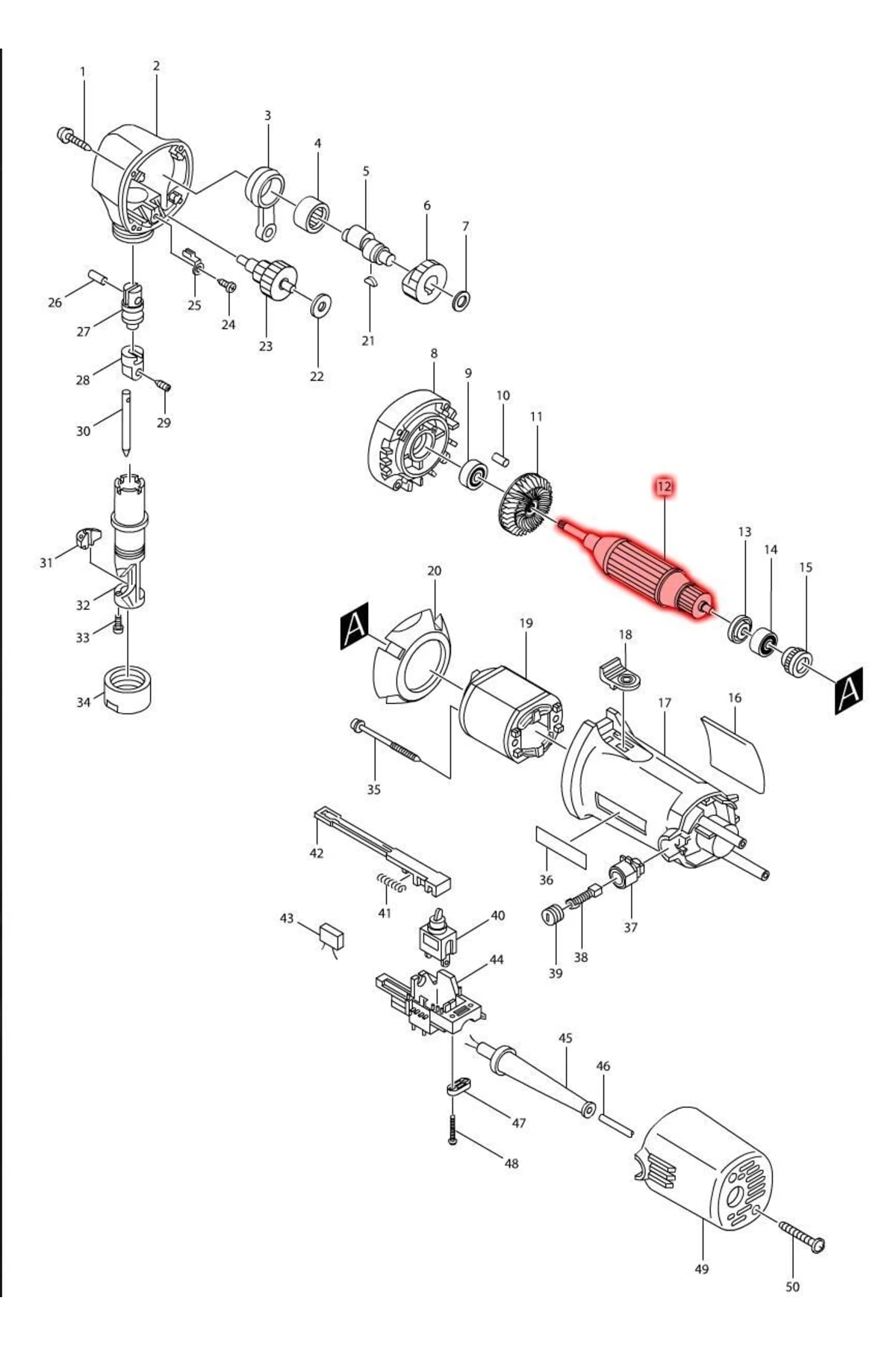 Makita Jn1601 Endüvi Rotor Kollektör Ürün Kodu 517513-9