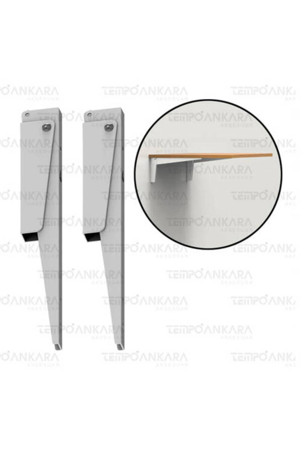 Ağır Yük Taşıyan Duvara Monte Katlanır Masa Aparatı 30cm Metal Renk, Sağlam