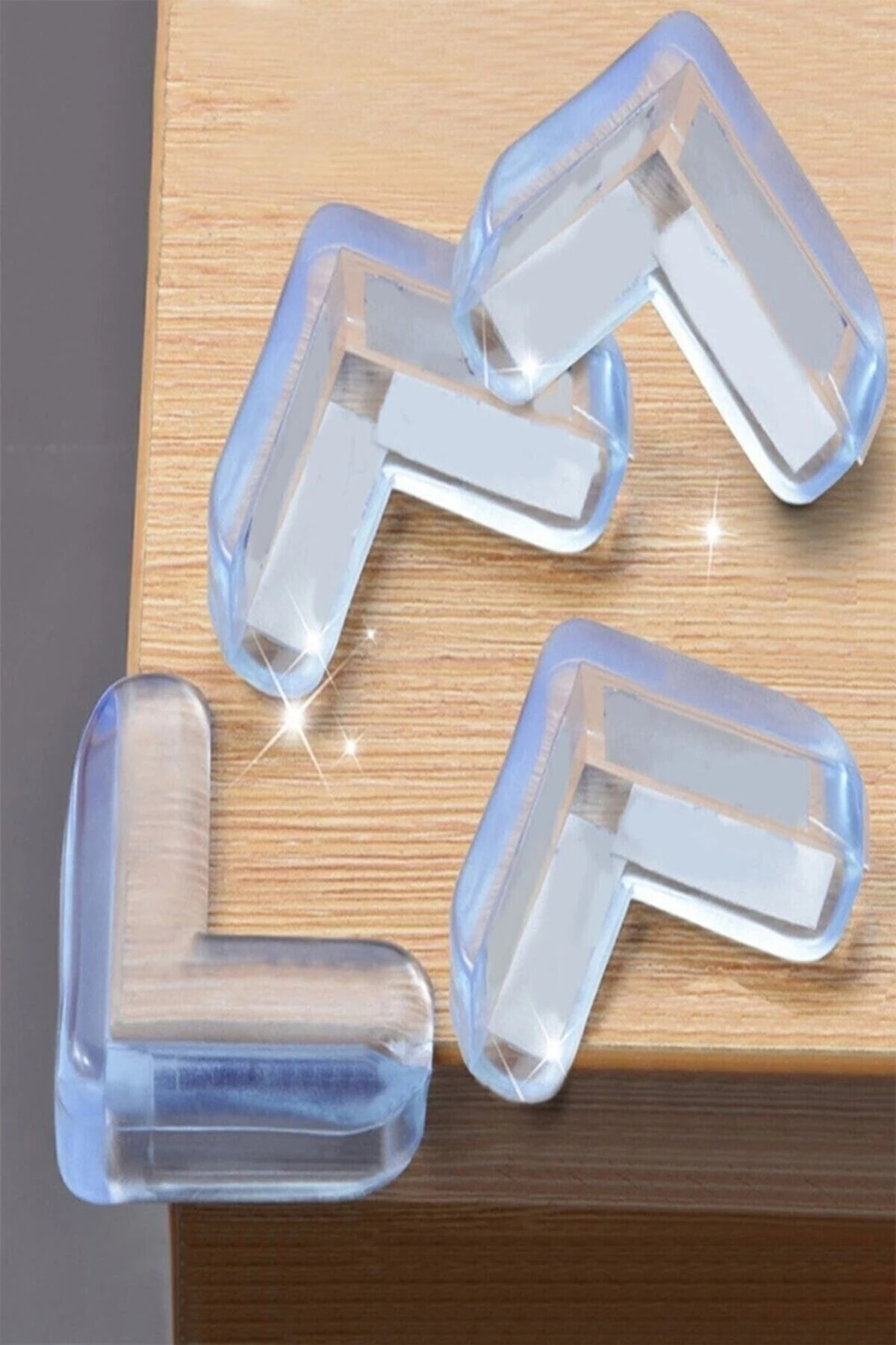 Masa Sehpa Köşe Koruyucu Silikon 12 Adet + Çocuk Koruma Priz Kapağı 4 Adet - 2li Set D1B6V1