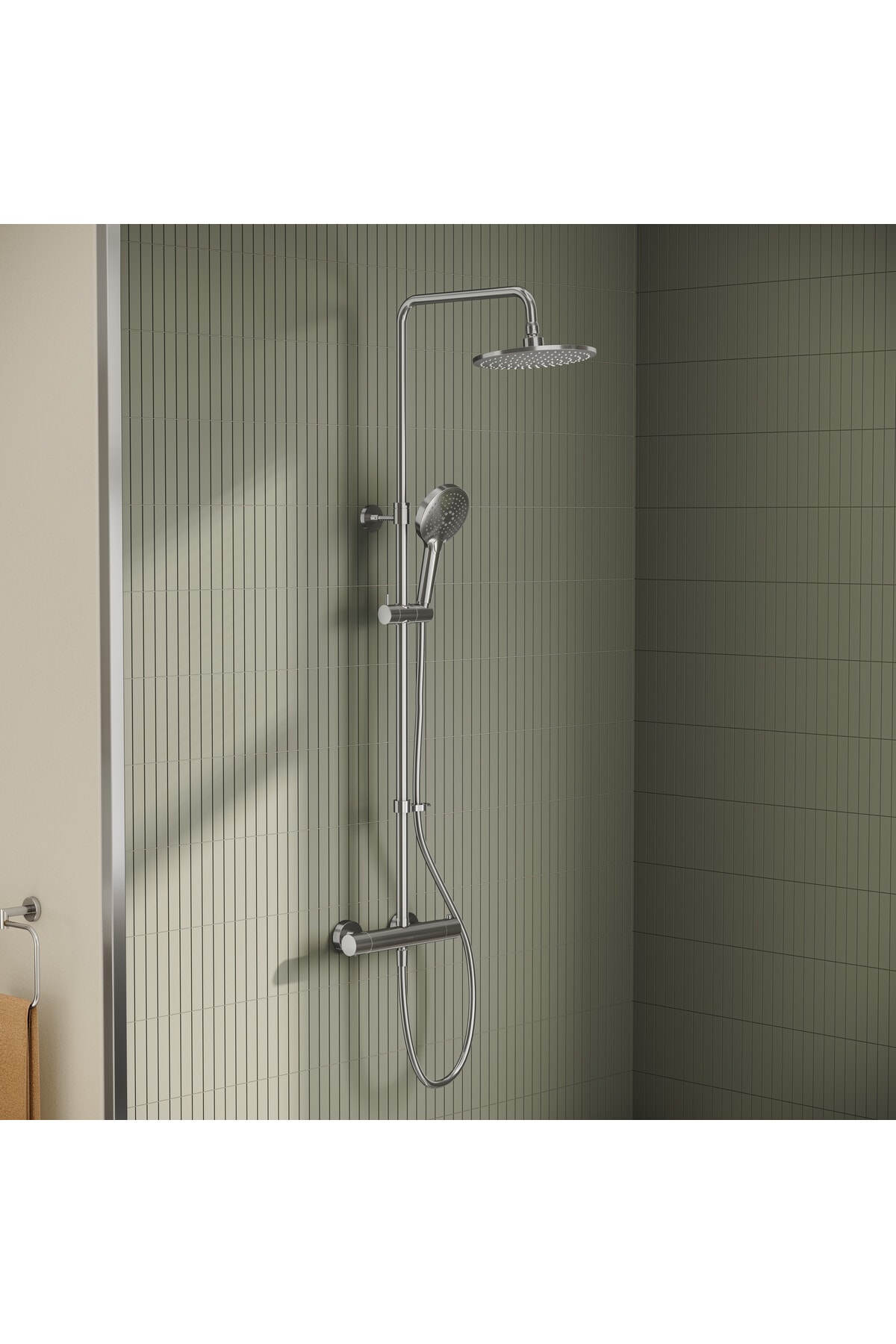 Aquaheat Joy 200 A47200 Termostatik Duş Sistemi, Krom