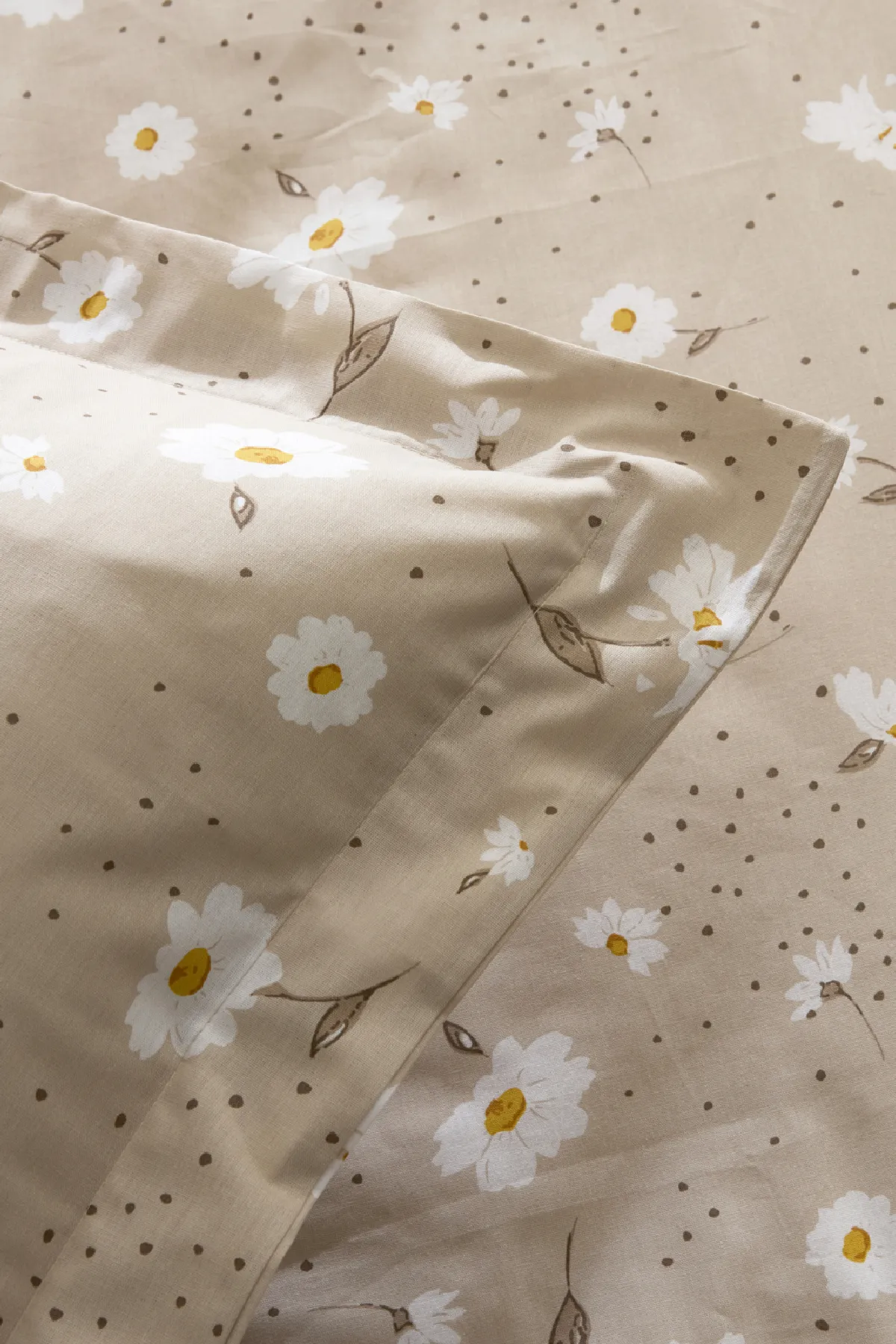 Daisy %100 Pamuk Tek Kişilik Nevresim Takımı Bej