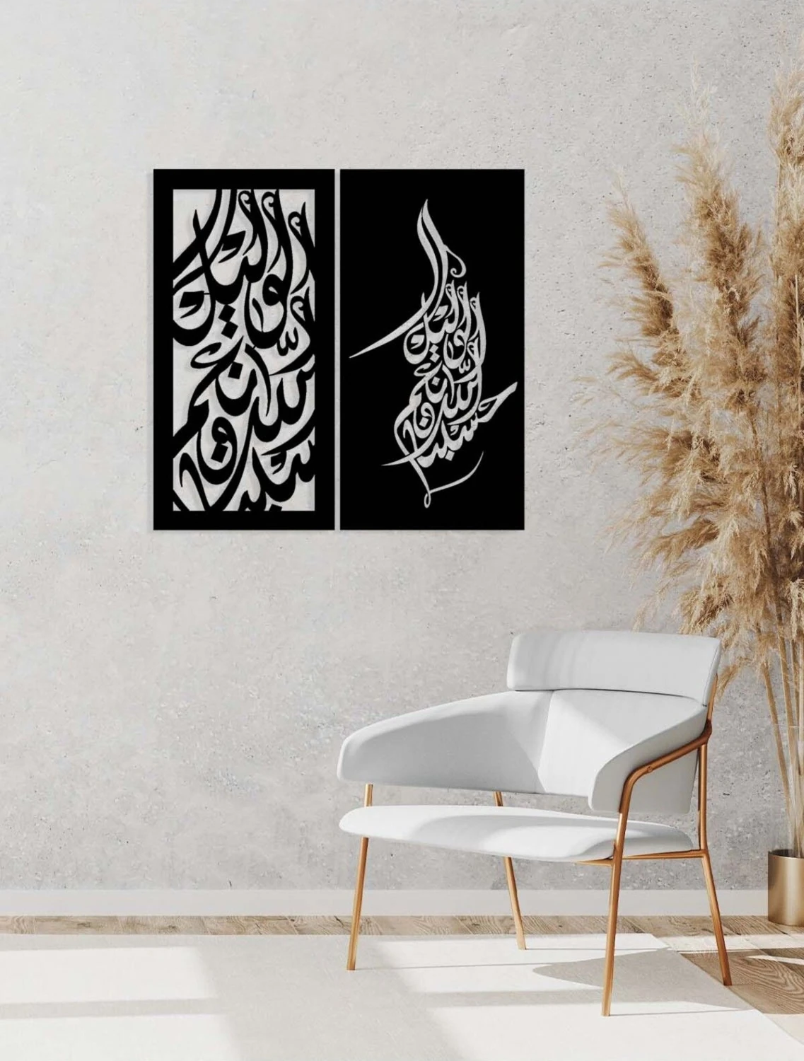 -Hasbünallahû Ve Ni'mel Vekil Islami Metal Tablo - Islami Ev Dekorasyonu - Dini Duvar Tabloları - 80 X 80 - Cm - Sıyah-Islm-011
