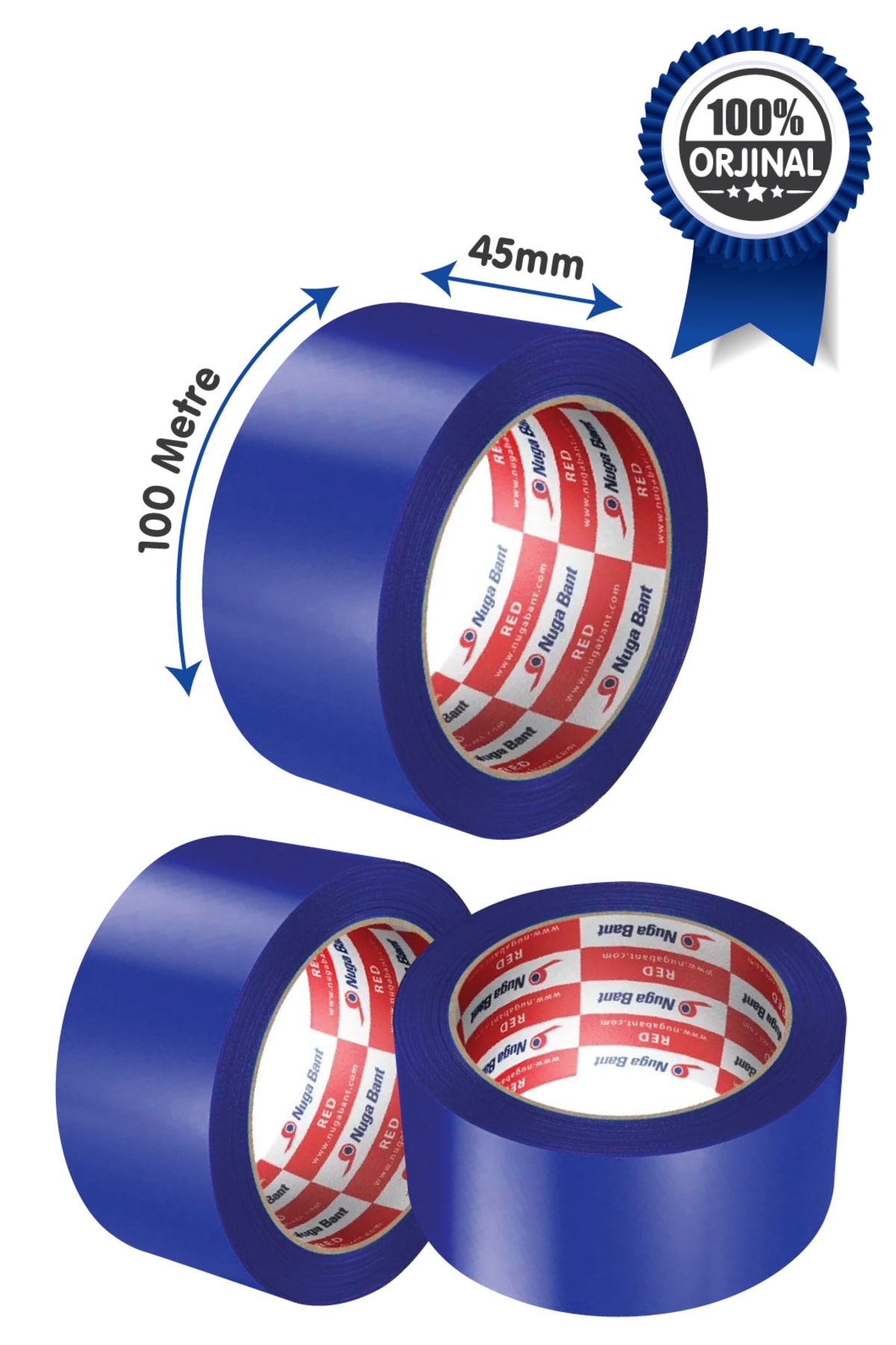 Mavi Hotmelt Yapışkanlı Koli Bandı 45x100 - Güçlü Ve Dayanıklı Ambalaj Bandı