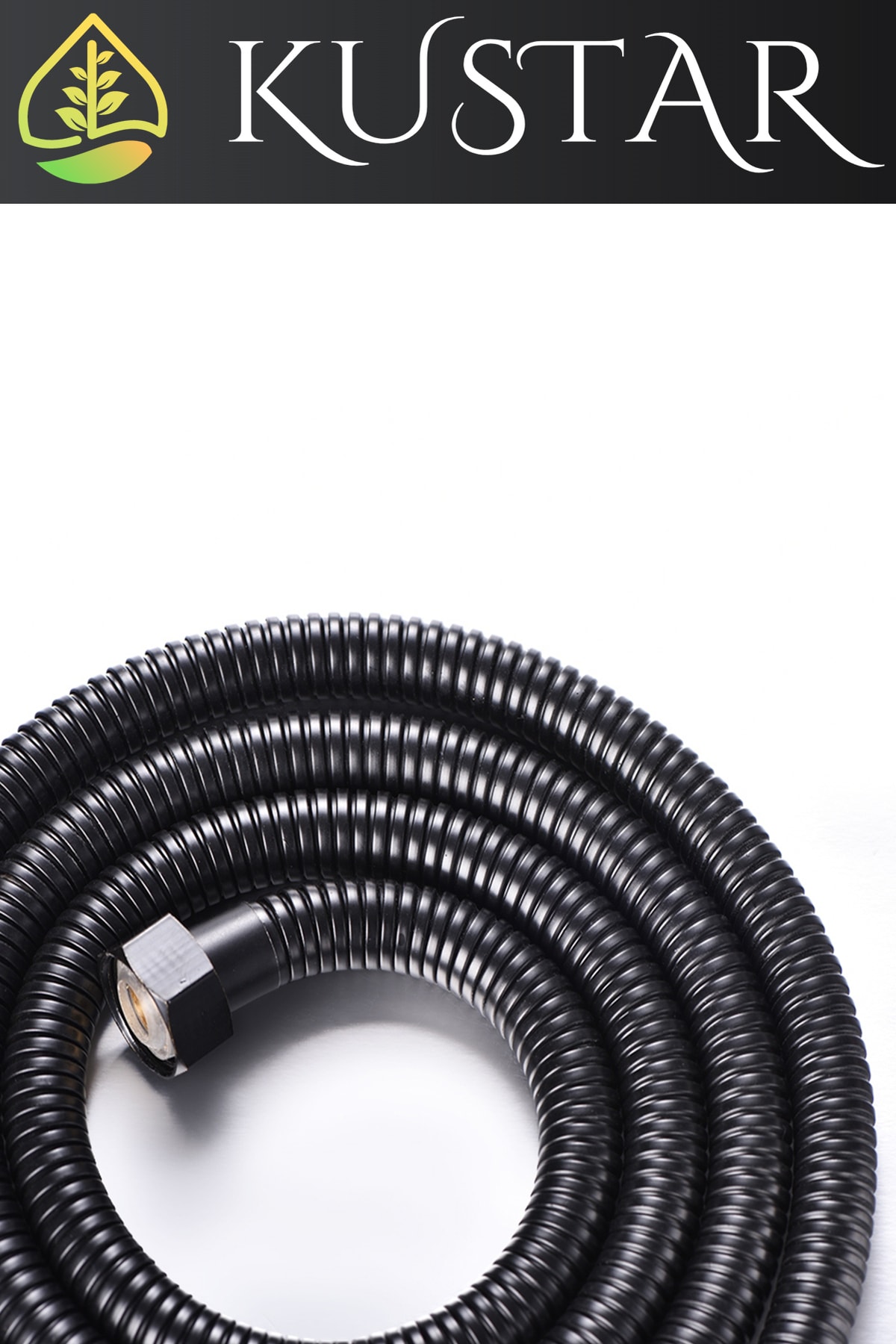 3'lü Set Siyah 5 Fonksiyonlu Turbo Jet Pervaneli Duş Başlığı Örgülü Hortum Ve Askı