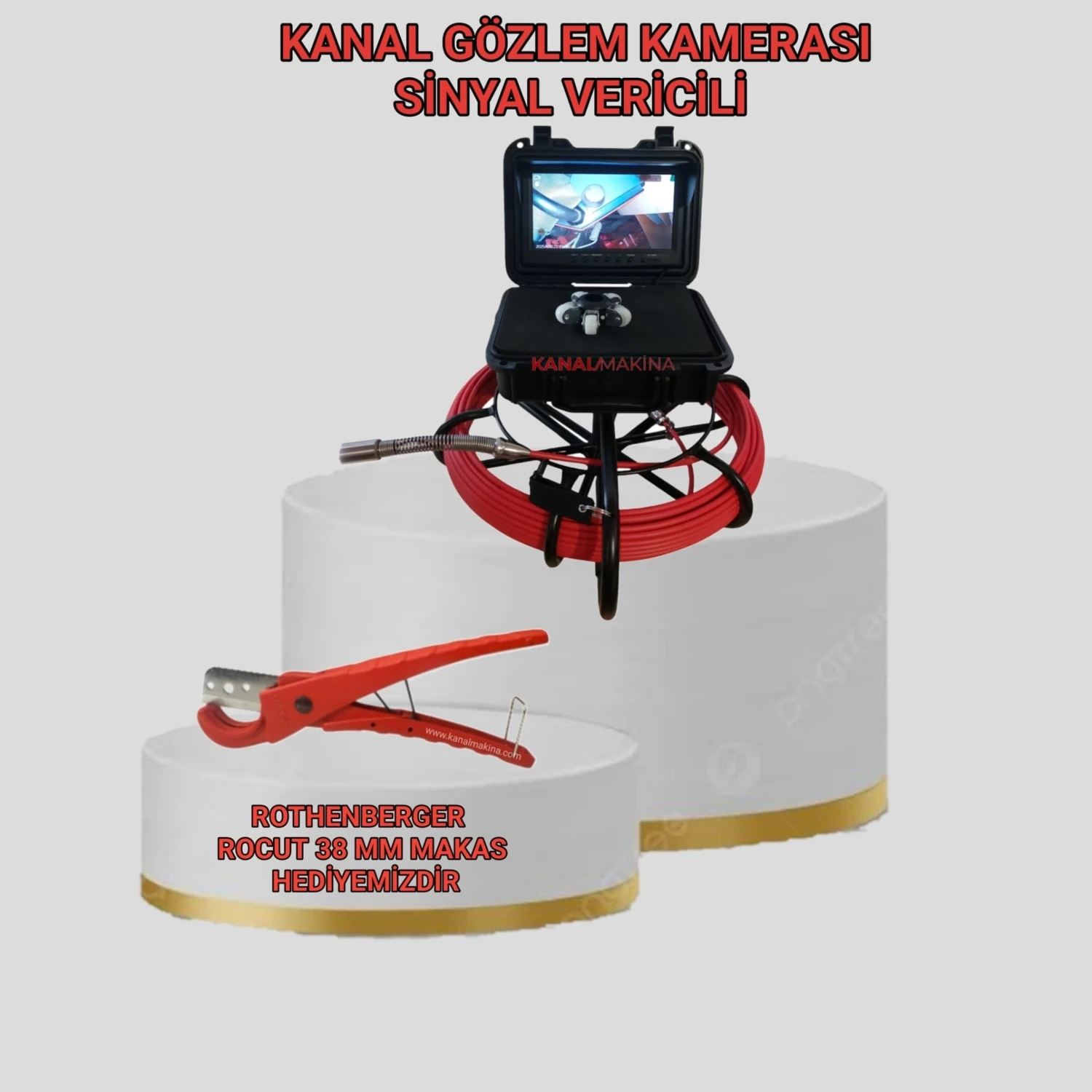 Kanal Gözlem Kamerası 30 Metre Kablo Sinyal Vericili Hediyeli