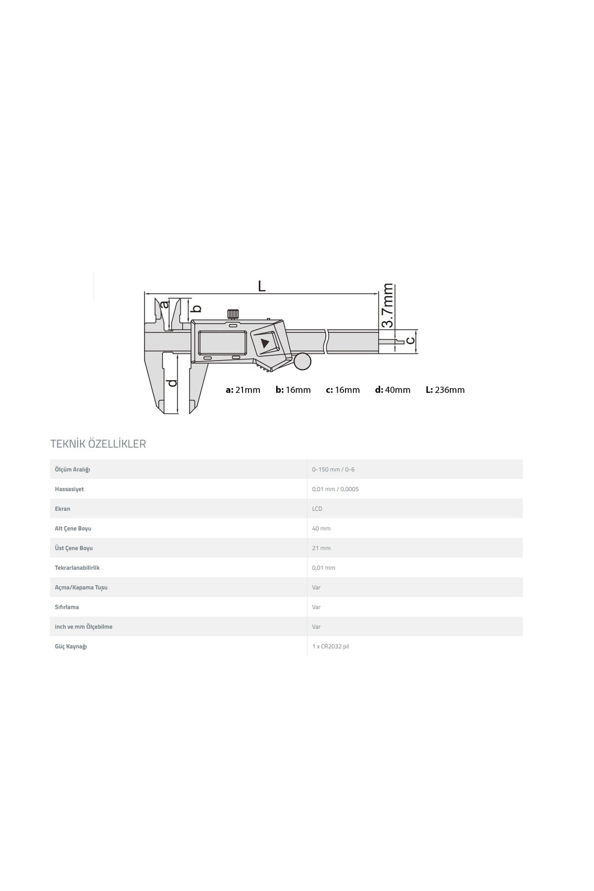 İNSİZE DİJİTAL KUMPAS 200MM 1108-200 MM
