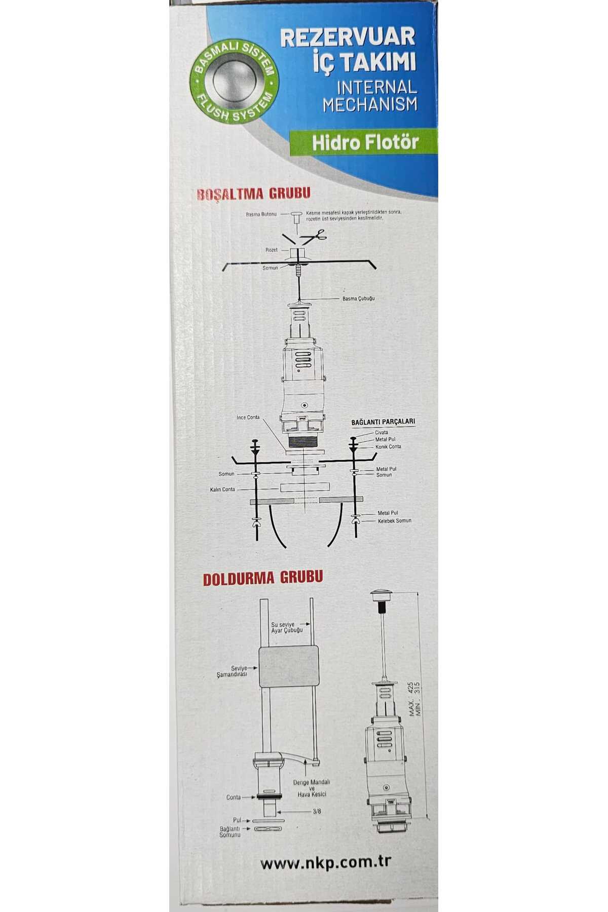 REMONT  REZERVUAR İÇ TAKIM - KLOZET İÇ TAKIMI - HİDRO FLÖTÖR - 5 YIL GARANTİLİ - 0110