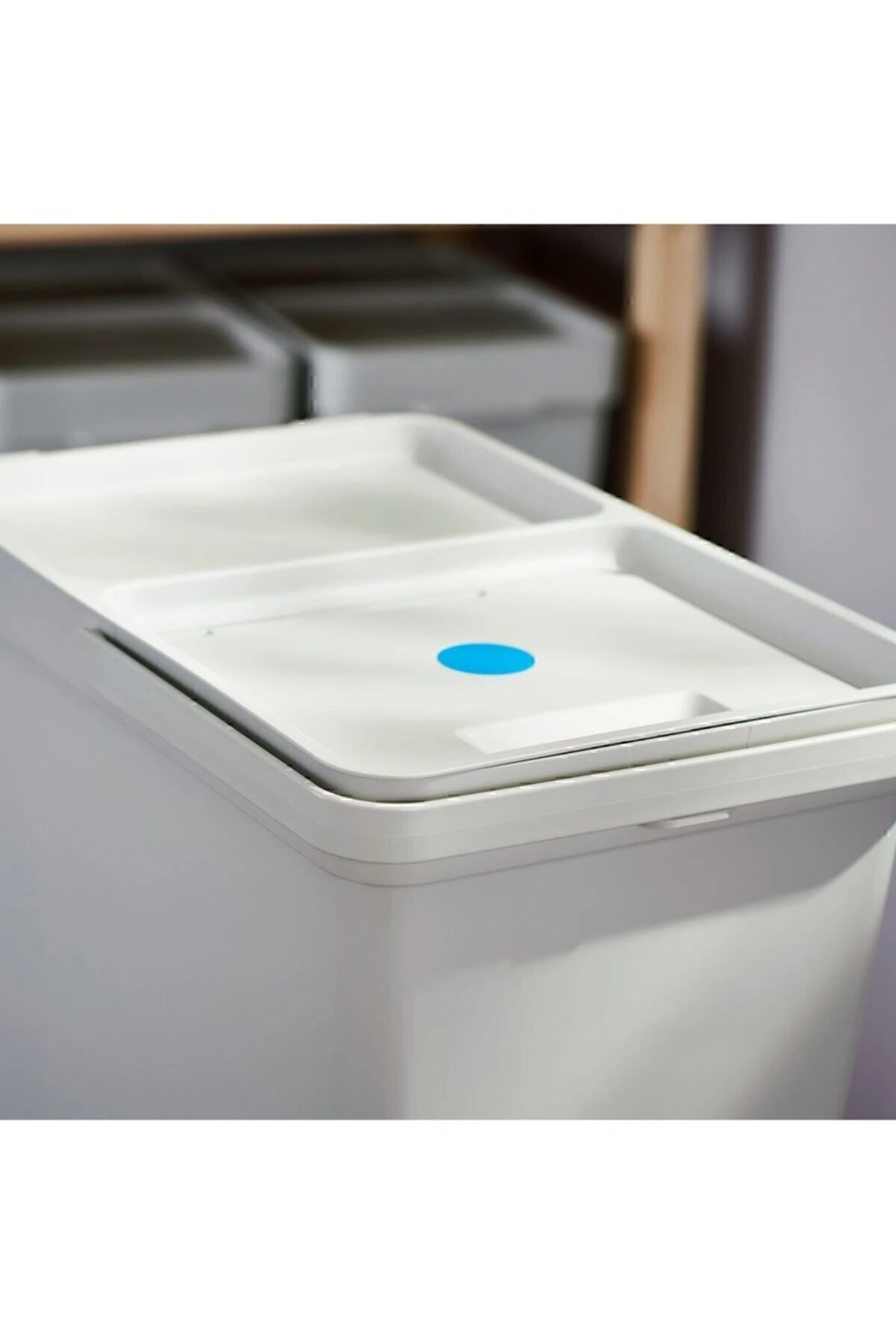 Hallbar 35 Litre Çöp Kutusu, Atık Ayırma, Çamaşır Ayırma Kutusu Açık Gri