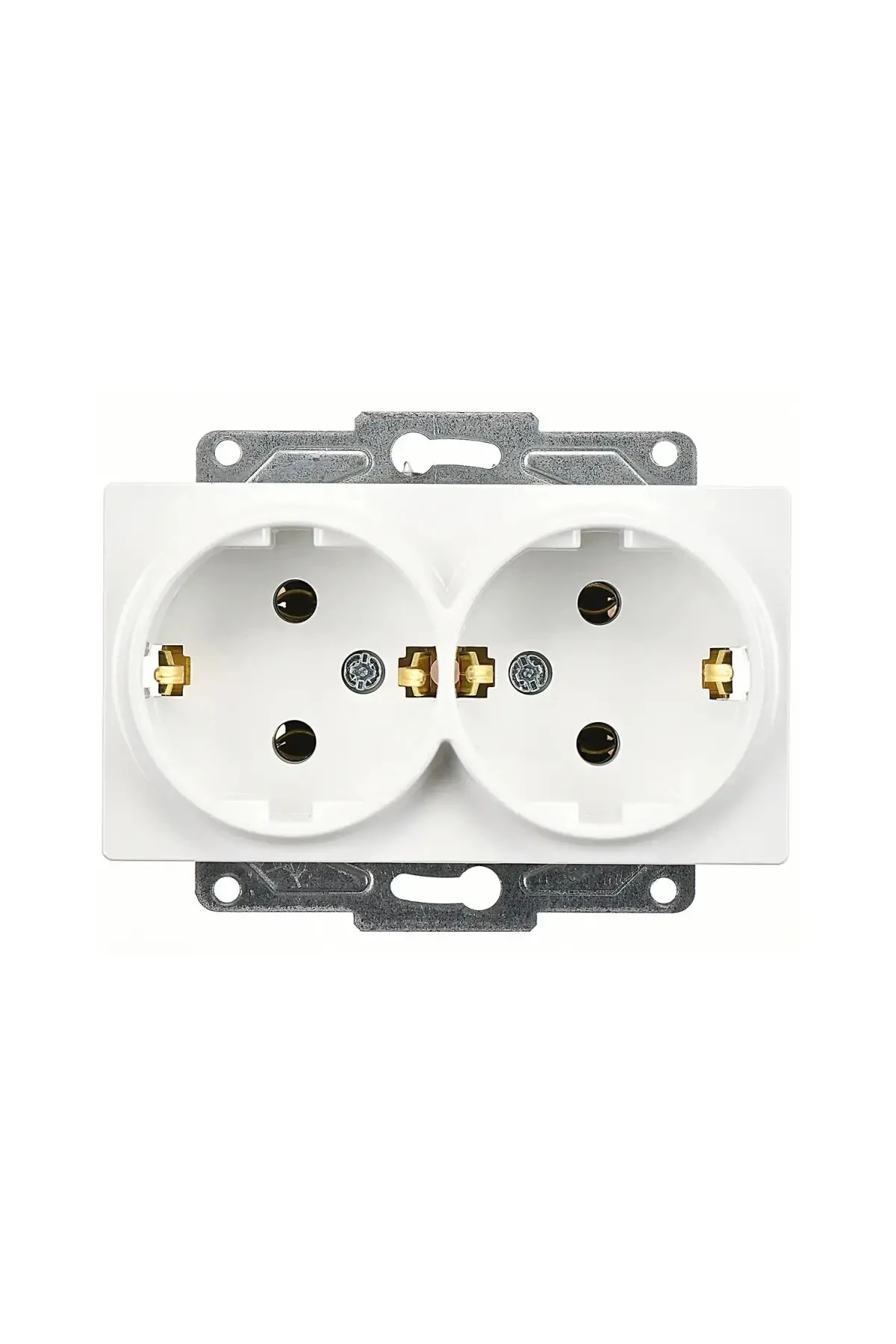 Eqona Radius Neoline Ikili Topraklı Priz, Beyaz (MEKANİZMA TUŞKAPAK)