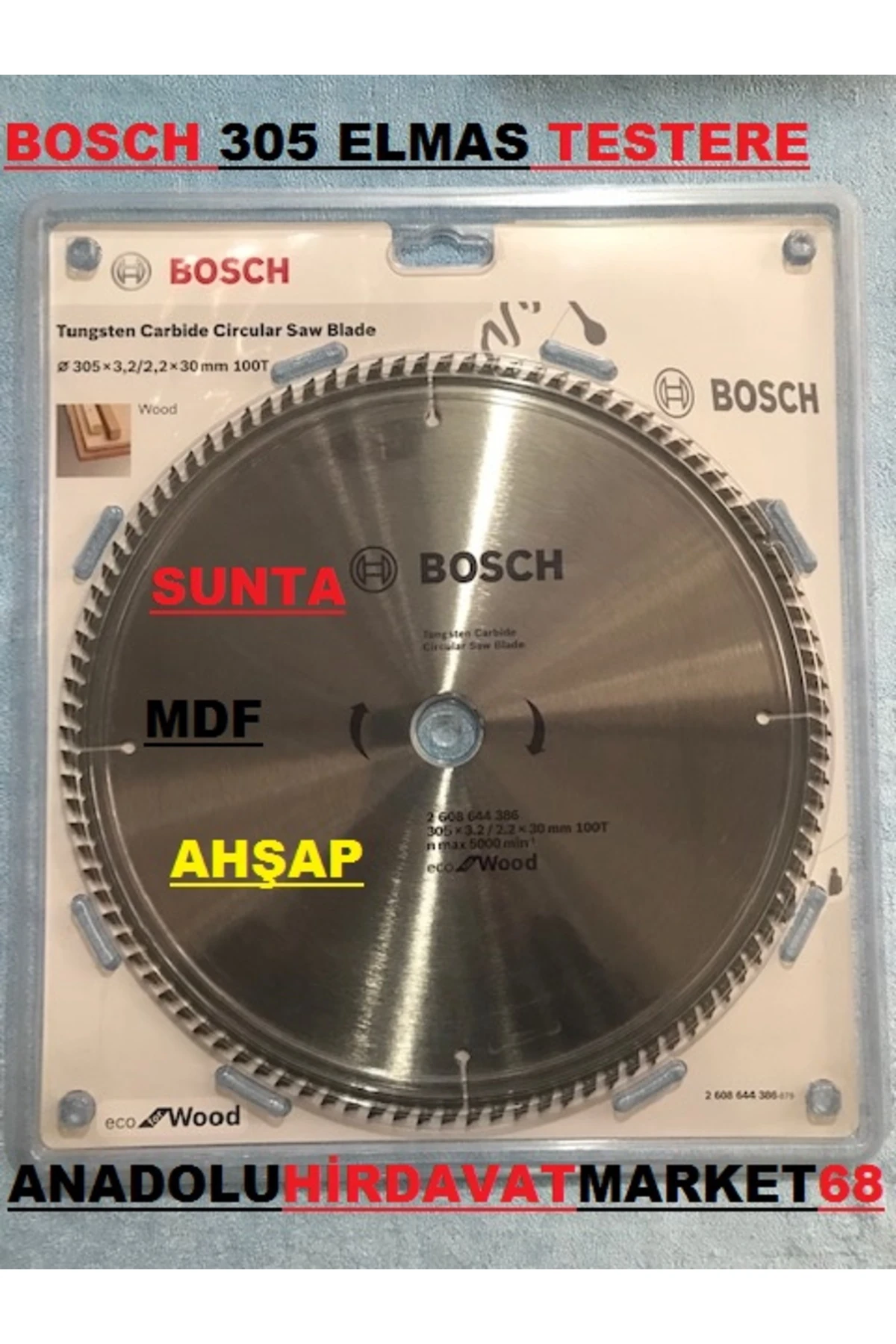 305mm Elmas Testere Ahşap Kesici Sunta Mdf Plastik Keser