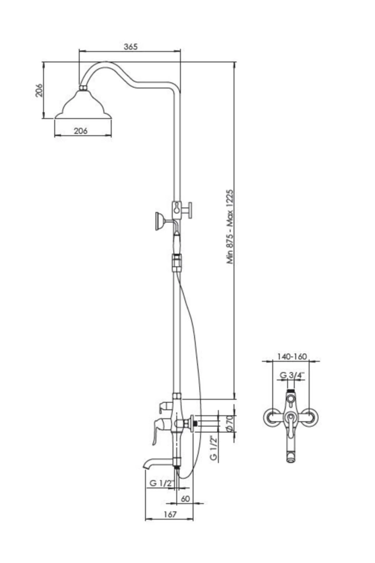 Dst27 Tauro Komple Duş Seti(bataryalı)