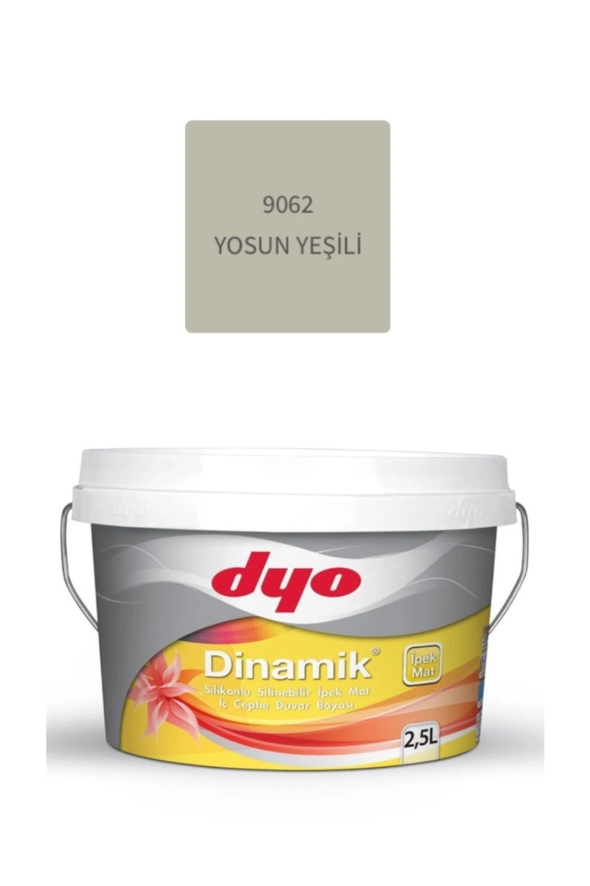 Dyo Dinamik Silikonlu Silinebilir Ipek Mat Iç Cephe Duvar Boyası 9062 Yosun Yeşili 2.5 Lt