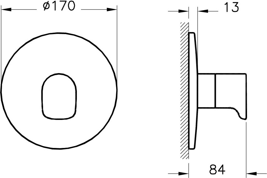 Root Round A42696 Yönlendirici, V-Box Sıva Üstü Grubu, Krom