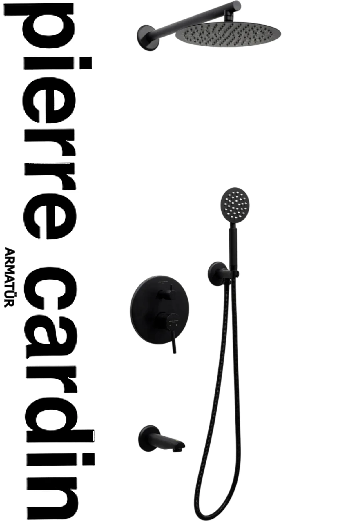 Ankastre Oval Duş Seti Siyah – Yağmur Başlıklı Duş Sistemi