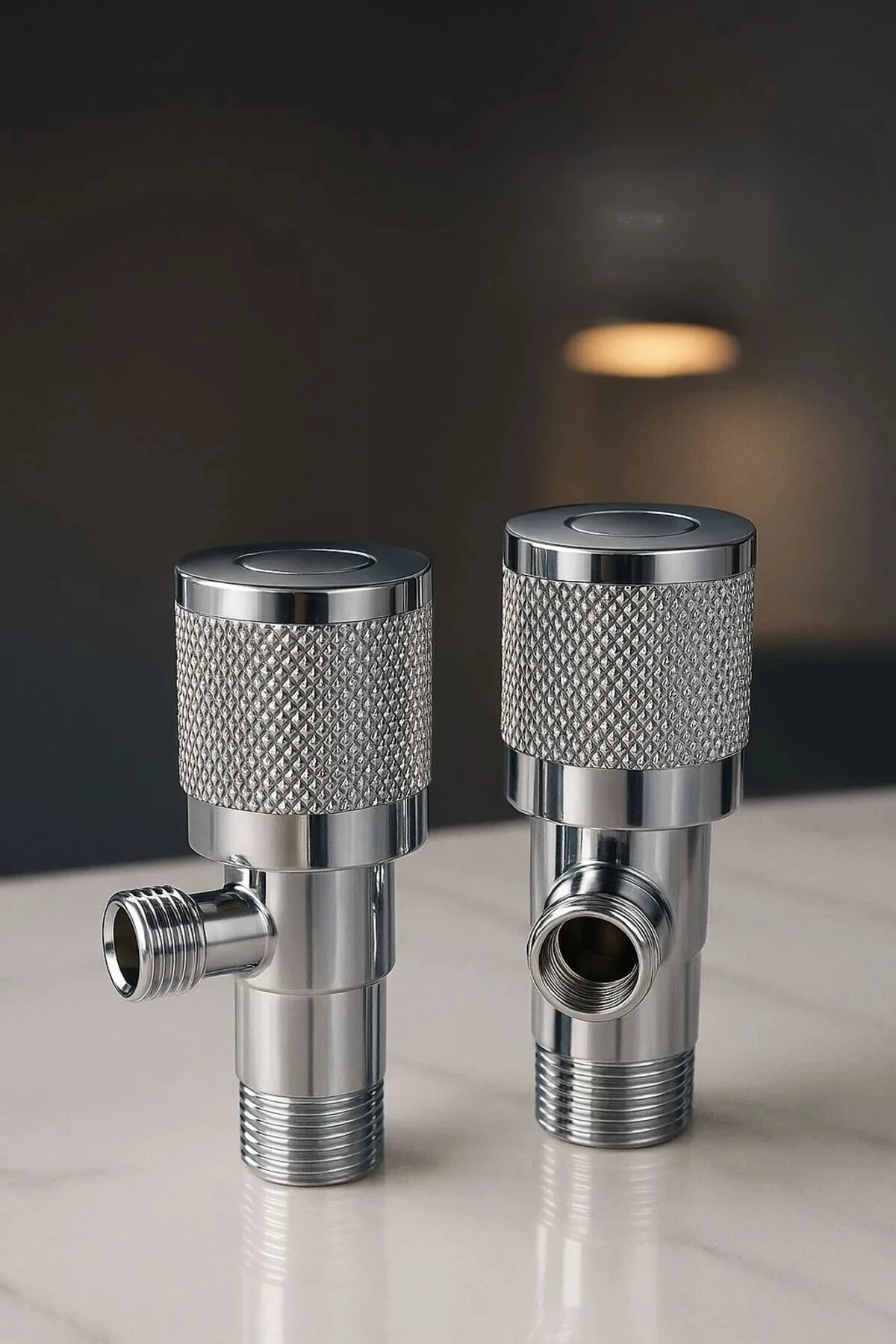 Lüks Krom Kaplama 2’li Ara Musluk Seti Su Tasarruflu Dayanıklı Modern Banyo ve Mutfak Musluğu