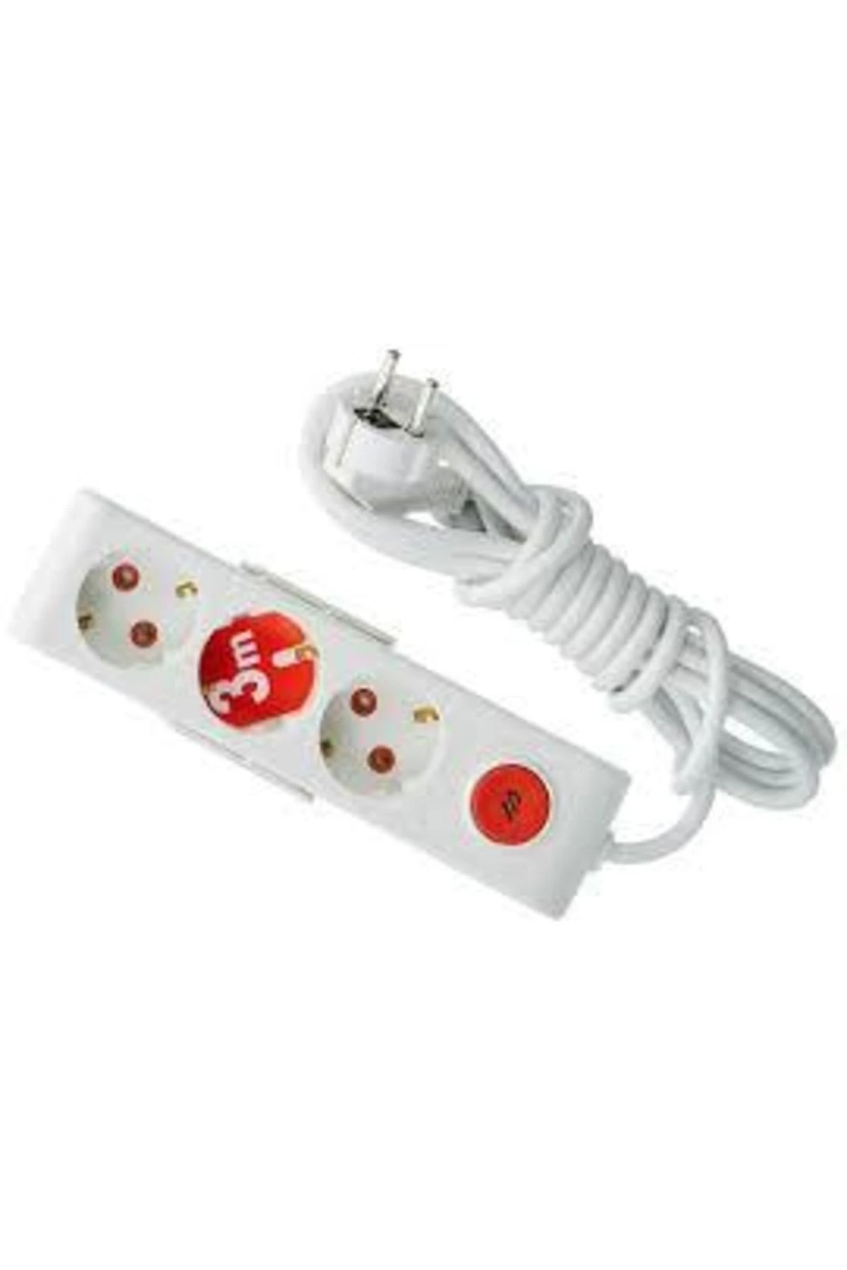 Ri-tech Üçlü 3 Lü Topraklı Çocuk Korumalı Priz 2 Metre