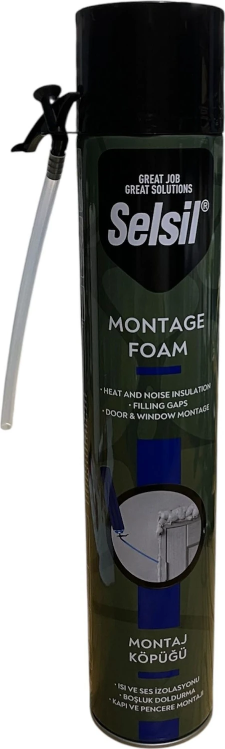 750 ml / 600 G Montaj Köpüğü – Isı ve Ses Izolasyonlu Boşluk Doldurma Köpüğü