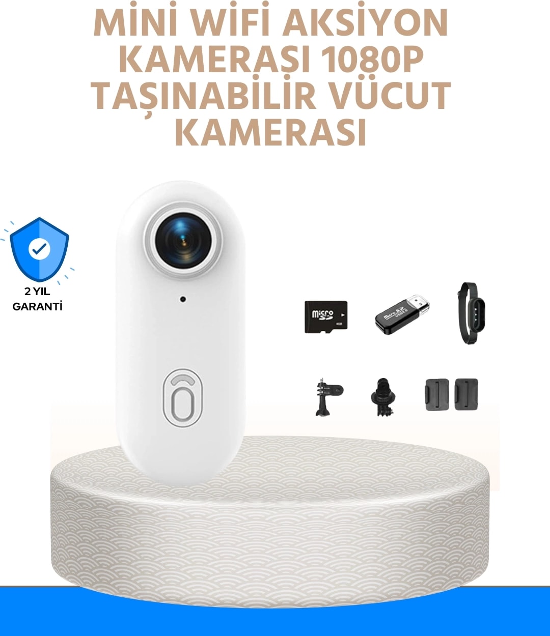 Suya ve Darbeye Dayanıklı Kompakt Spor Kamera 1080P