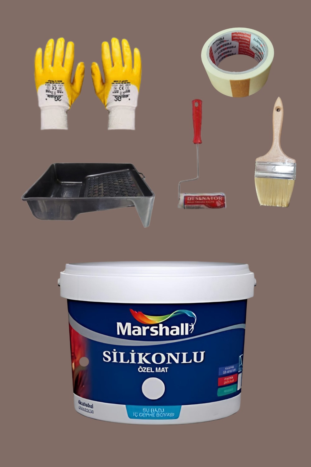 MARSHALL 5'li Set Silikonlu Özel Mat Iç Cephe Duvar Boyası 79 Çeşit Renk 2.5lt