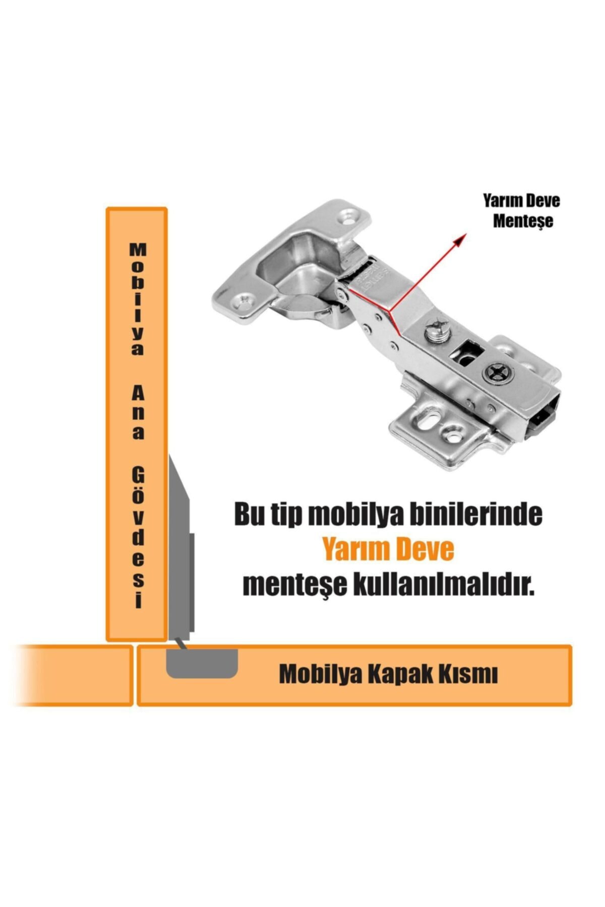 Master Pistonlu Dolap Kapak Menteşesi (yarım Deve Menteşe)