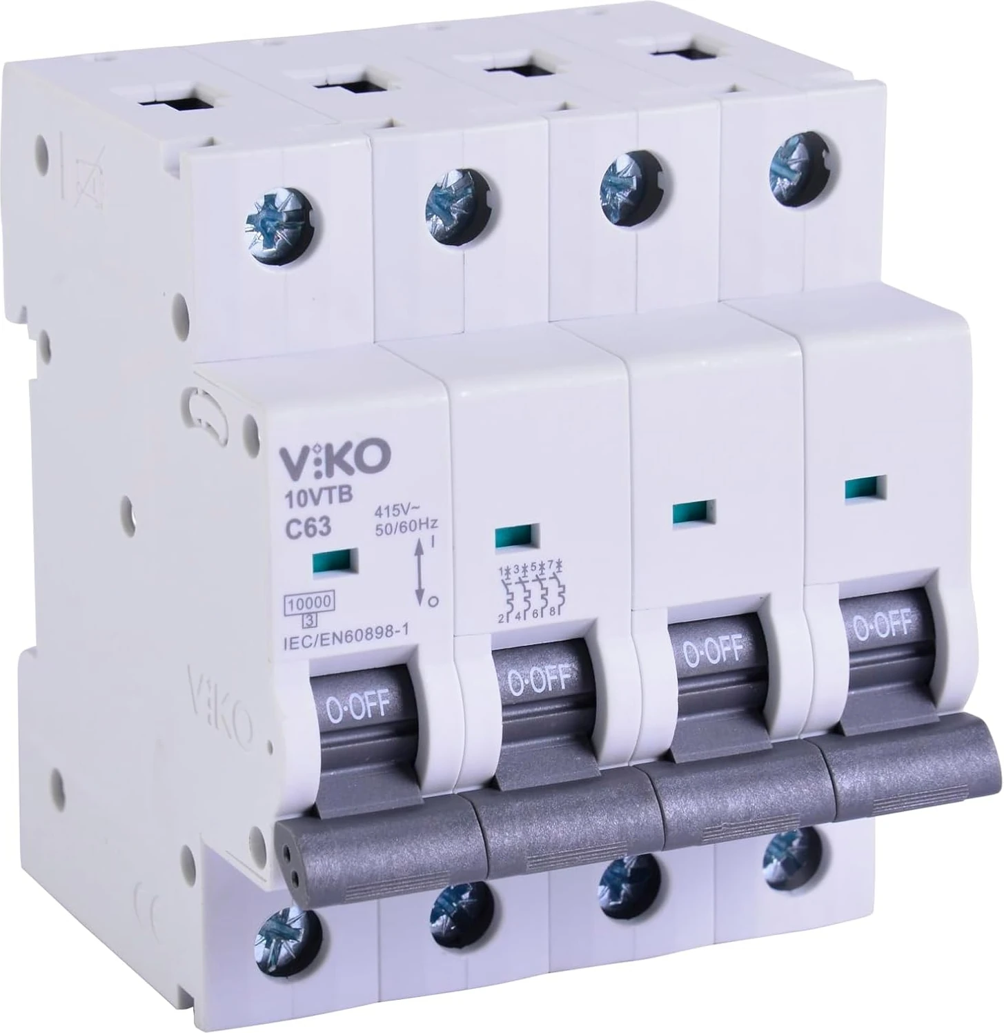 10VTB-4C63 Otomatik Sigorta 10KA C Tipi 4 Kutup 63A