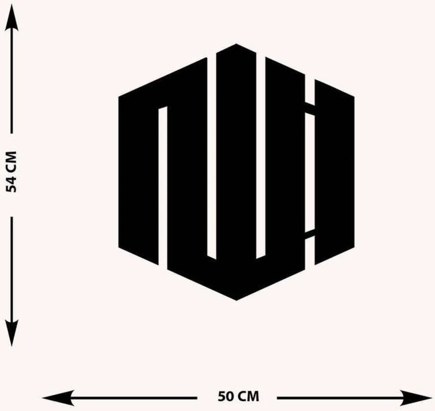 -Allah Islami Metal Tablo - Islami Ev Dekorasyonu - Dini Duvar Tabloları - 50 X 54 - Cm - Sıyah-Islm-103
