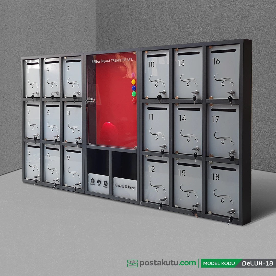 - 18 Dairelik Apartman Ilan Panolu Posta Kutusu