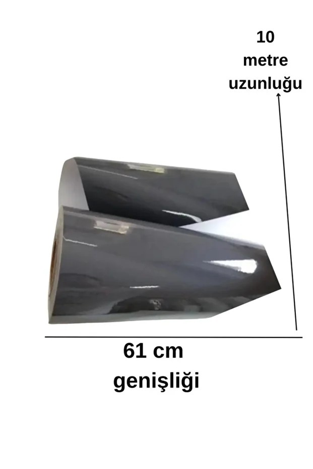 61cm x 10 Metre 1 Adet Kendinden Yapışkanlı Folyo Parlak Gri Mutfak Duvar Kaplama Folyosu Kağıdı