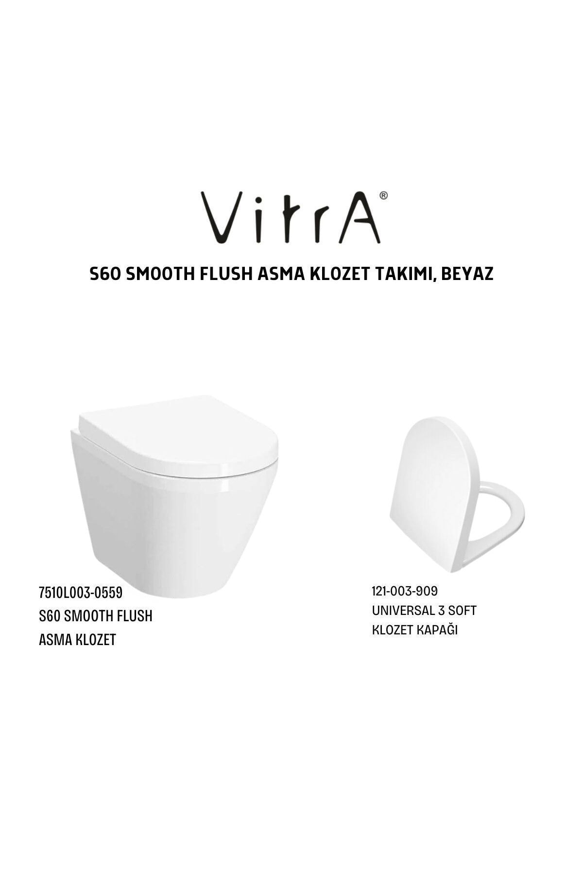 S60 Smooth Flush Asma Klozet 7510l003-0090, Unıversal 2 Soft Klozet Kapağı 121-003-909