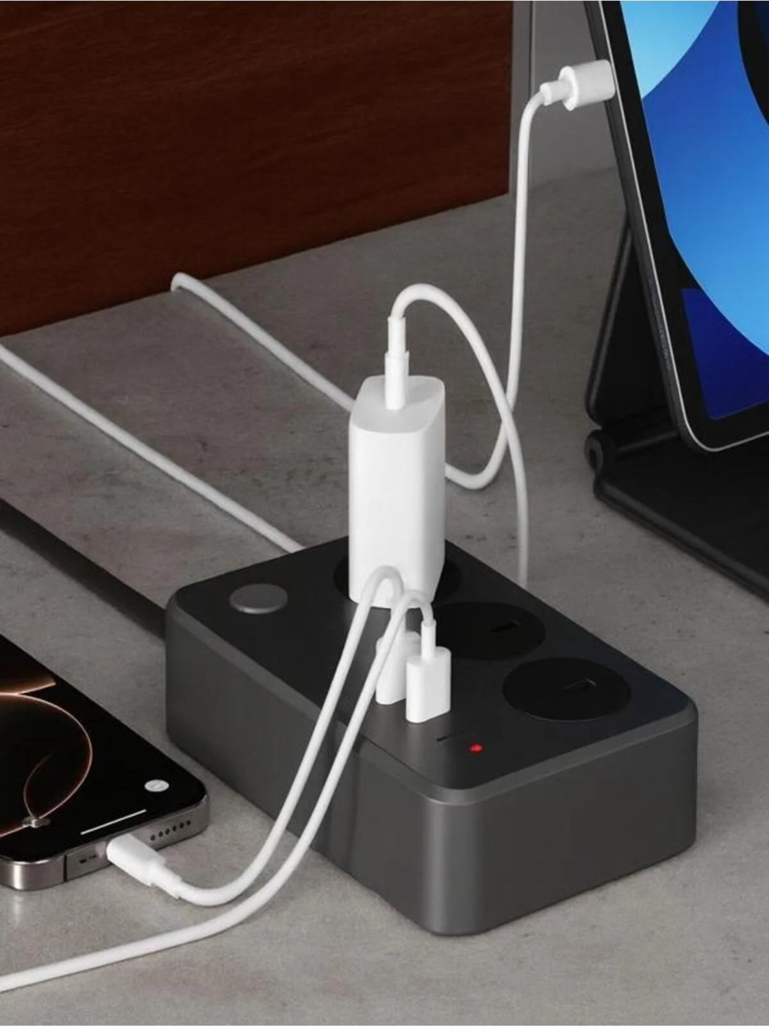 Üçlü Akım Korumalı Çocuk Korumalı 2x USB 1x Type-C Grup Priz Uzatma 2 mt Kablolu