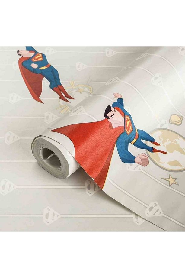 Bej Adakids Superman Desenli Duvar Kağıdı 8915-1 Ebat : 106x10