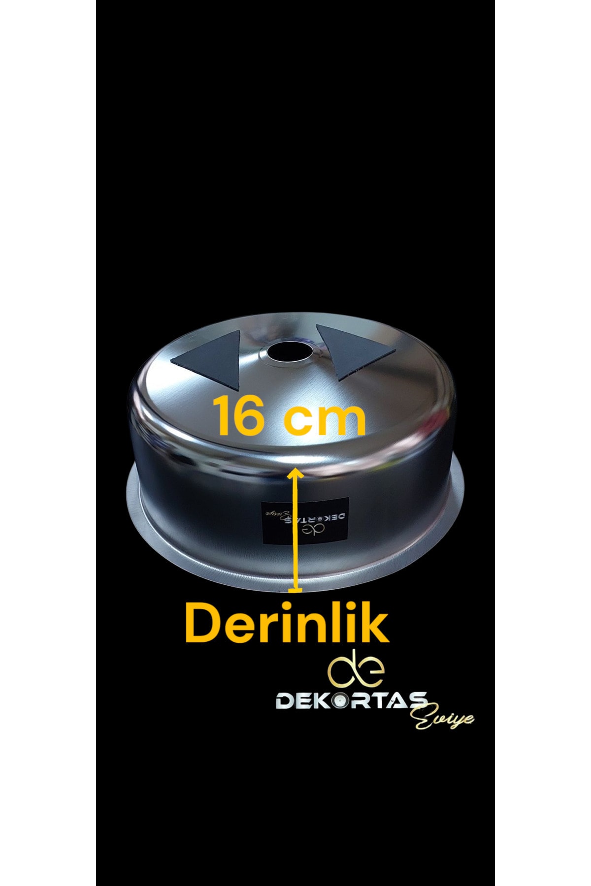 Krom Düz Yuvarlak Evye