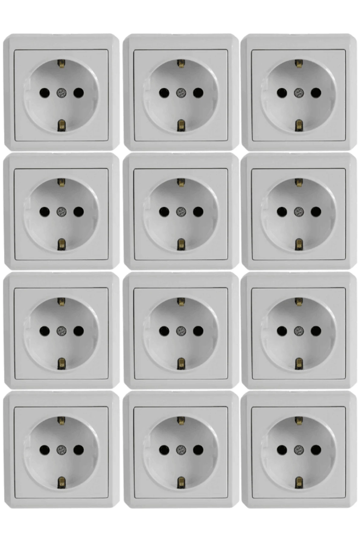 Viko Vera Sıva Üstü Topraklı Priz Beyaz (Çerçeveli) 90681008 (12 Adet)