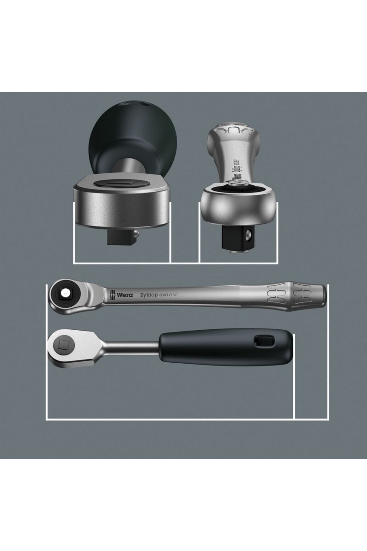 8003 A Zyklop Metal Cırcır 1/4" Sürücü 05004003001