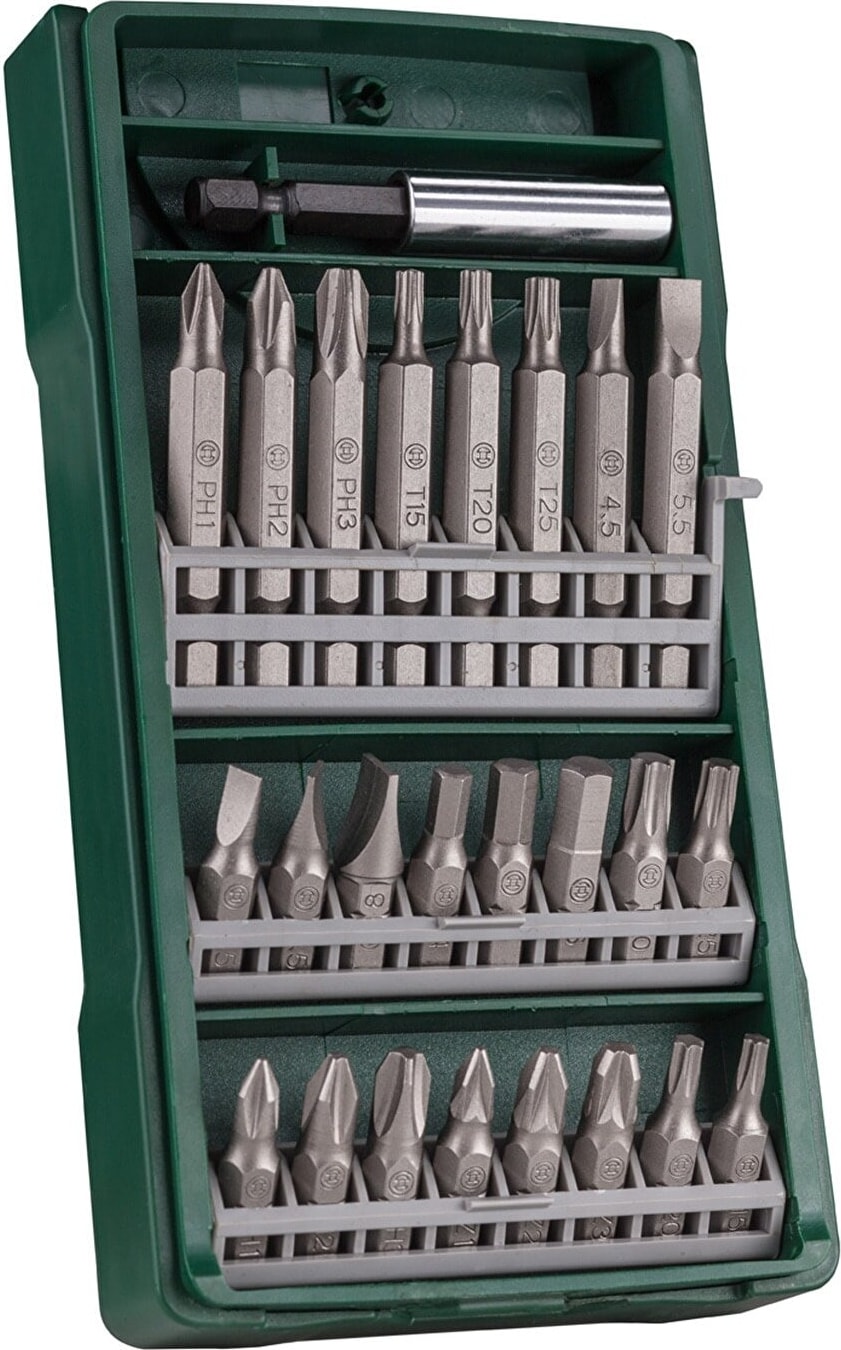 BOSCH Tek Akülü Darbeli Matkap 18V Akülü Vidalama Şarjlı Matkap + 25 Parça Vidalama Ucu Seti
