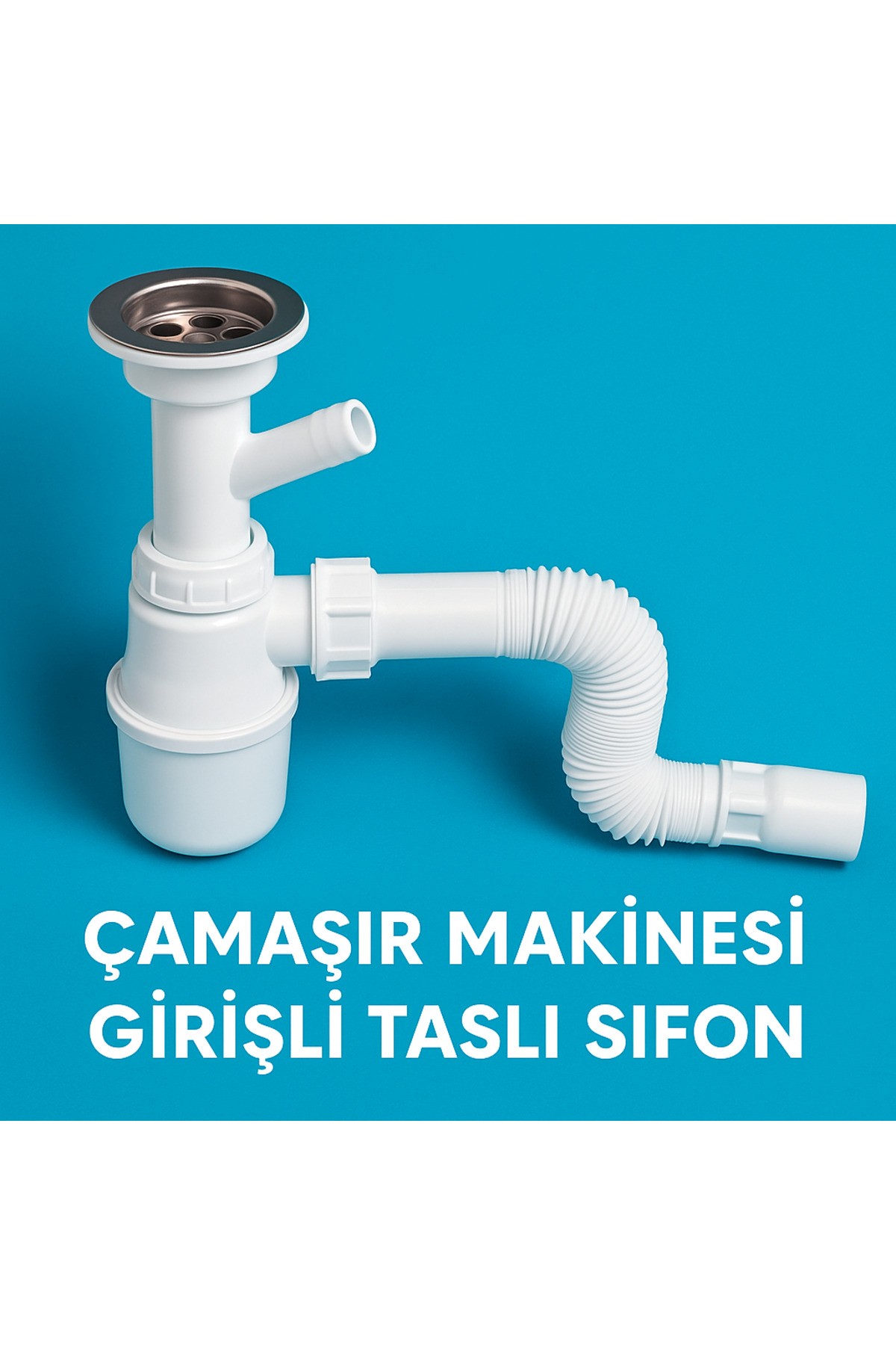 Çamaşır Makinesi Girişli Koku Önleyici Taslı Körüklü Sifon – Dayanıklı & Uzun Ömürlü