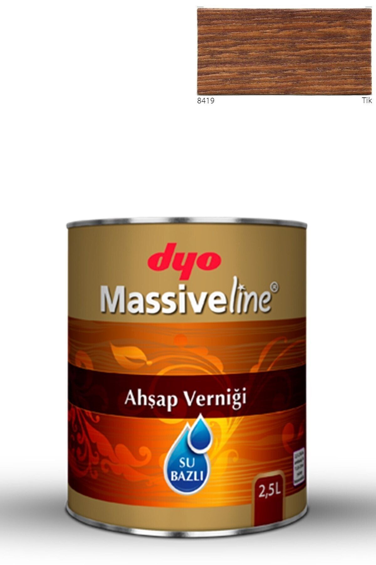 DYO Massiveline Su Bazlı Ahşap Verniği 8419 Tik 2,5 Lt