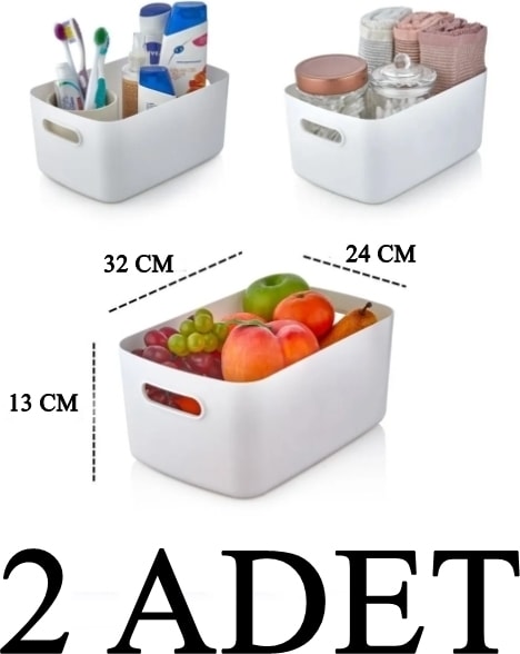 2 Adet 9.5 Lt Dolap Içi Buzdolabı Düzenleyici Banyo Organizer Sepet