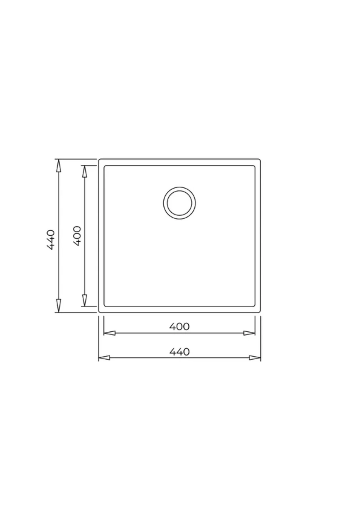 Square 40.40 Tezgah Altı Avena Bej Granit Evye