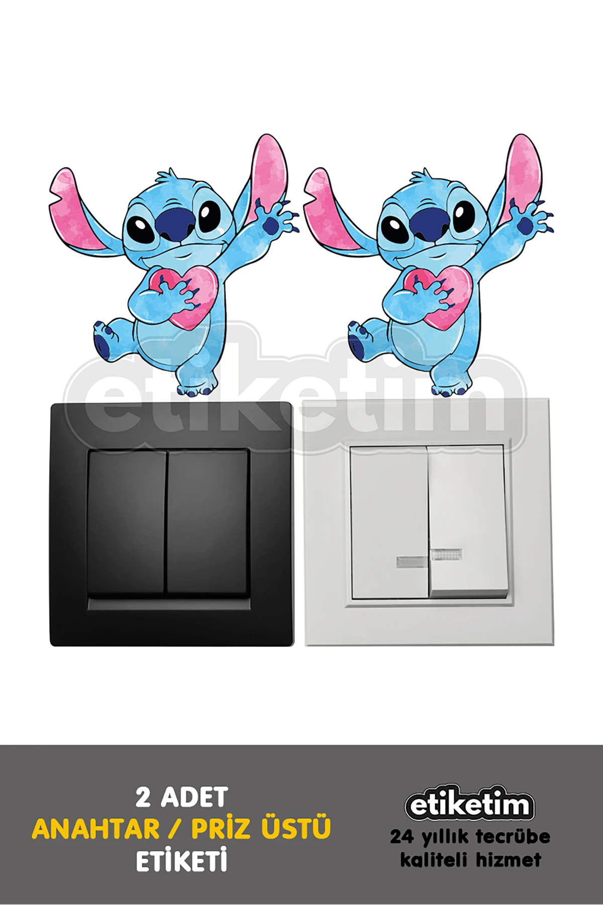 Priz Etiketi Stitch Dekoratif Sticker 2'li Paket