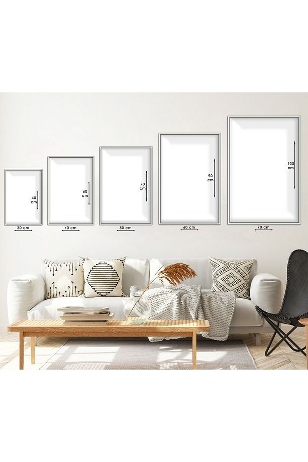 Gümüş Metal Çerçeveli Minimalist Soyut Desen Üçlü Kırılmaz Cam Tablo Seti