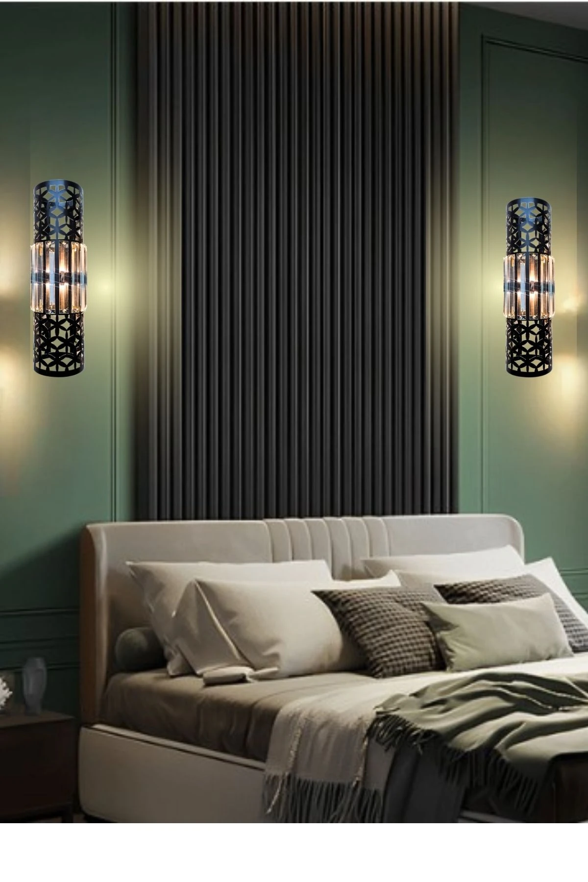 Star Aplik Siyah , Pilli Aplik, Anahtarlı, Pilli Elektrikli Ledli Duvar Aplik, Gece Lambası