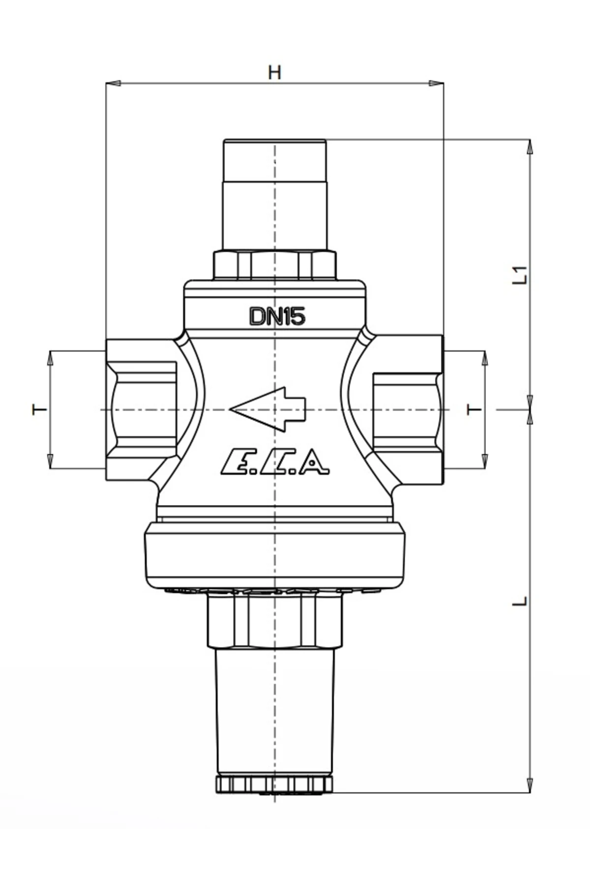 3/4 Su Basınç Düşürücü Pistonlu İç Vida X İç Vida Rakorsuz 602111009