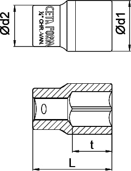 C02-H140 1/4'' 6 Köşe Lokma Anahtar 14 mm