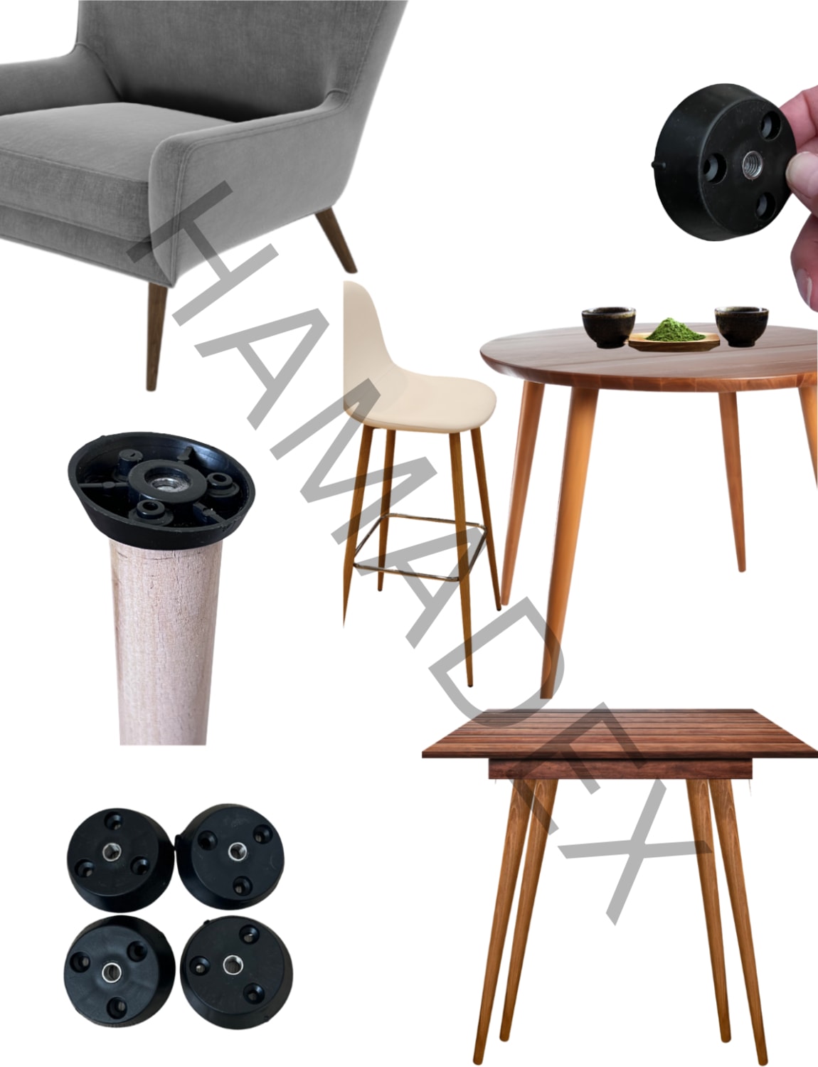 Hamadex Ahsap Masa , Sandalye, Sehpa 4 Lu Açılı Plastik Bağlantı Aparatı (M8 Vida Girişli )
