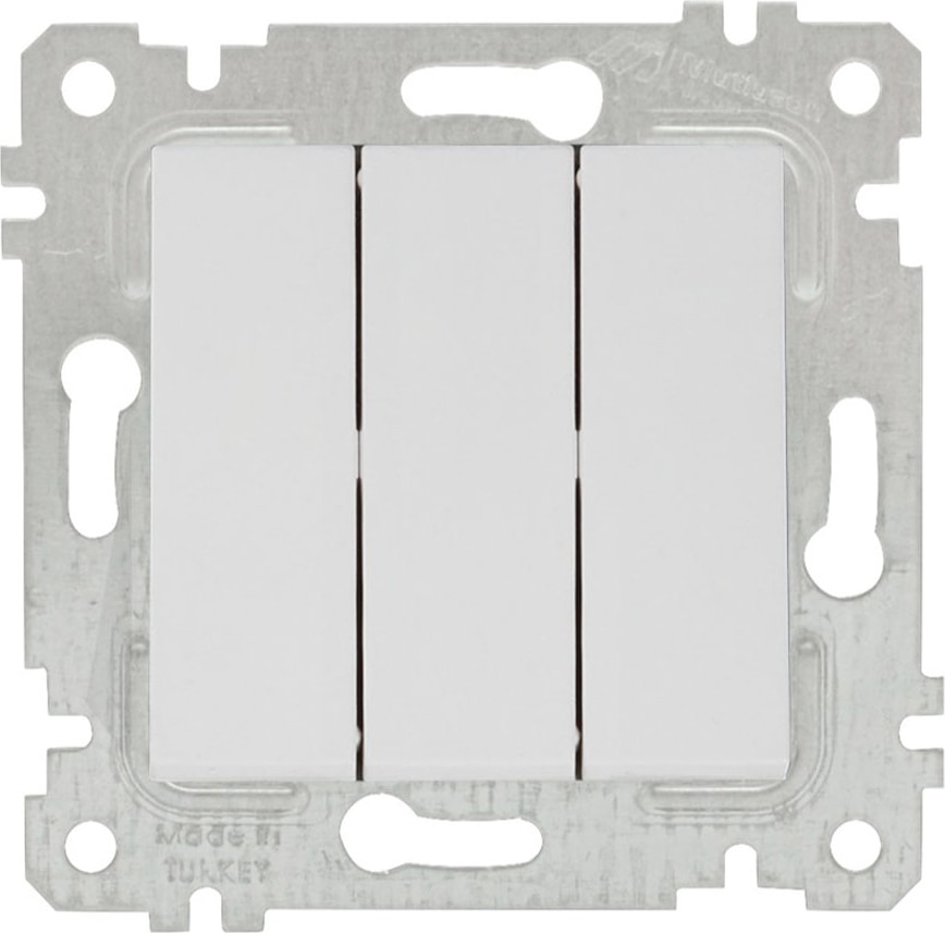 Rita Beyaz Mekanizma + Tuş Üçlü Anahtar (Vidalı)