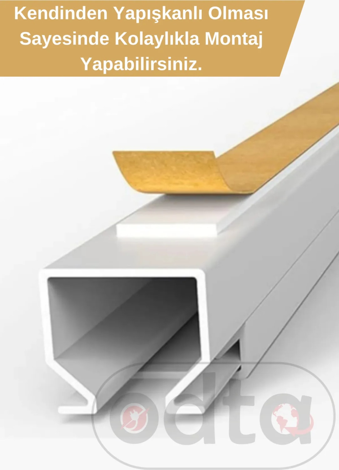 4 Metre (16X16MM) Kedinden Yapışkanlı Kablo Kanalı | 4m (10 Adet x 40CM) Kablo Gizleyici